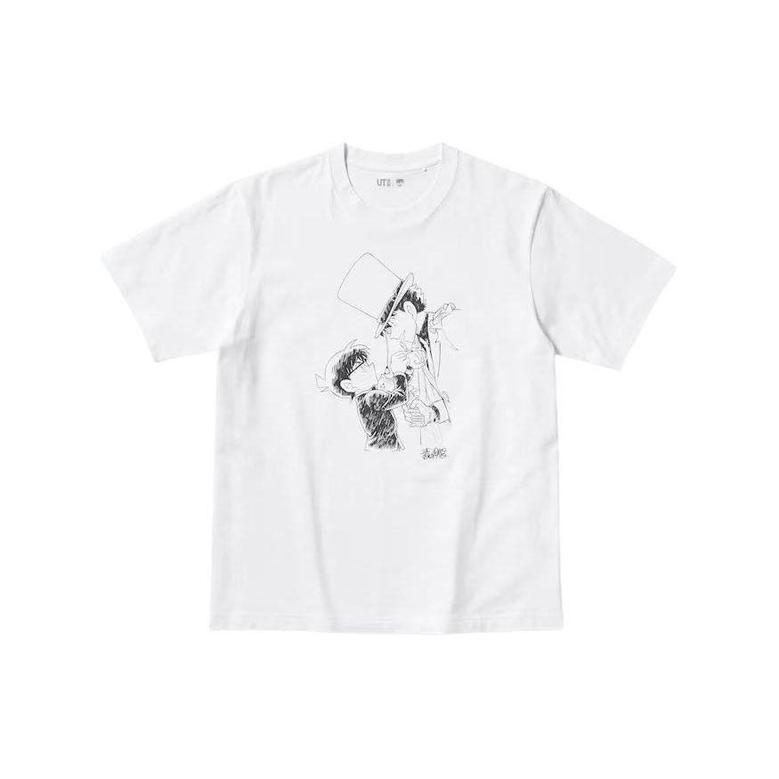 Uniqlo X Detective Conan Collaboration SS24 Kid The Phantom Thief Pattern Printed Round Neck Short Sleeve T-Shirt Unisex Tops White 466154-00