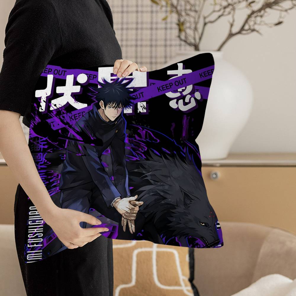 Fushiguro Megumi Pillow Anime Pillow Sofa Bed Head Pillow Cover Cushion Cover 45X45 Cm Fashion