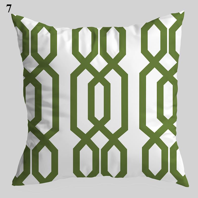 Nordic Style Throw Pillowcase Dark Green  Geometric Leaf  Sofa Car Decoration Cushion Cover Home Decor