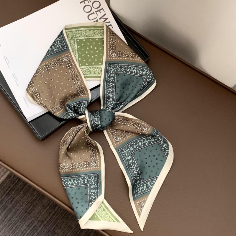 Silk Scarf, Long Strip, Versatile Shirt, Neck Protection, Scarf, Silk Scarf, Multi-purpose Headscarf, Headband, Hair Tie, Decorative Waist Belt.