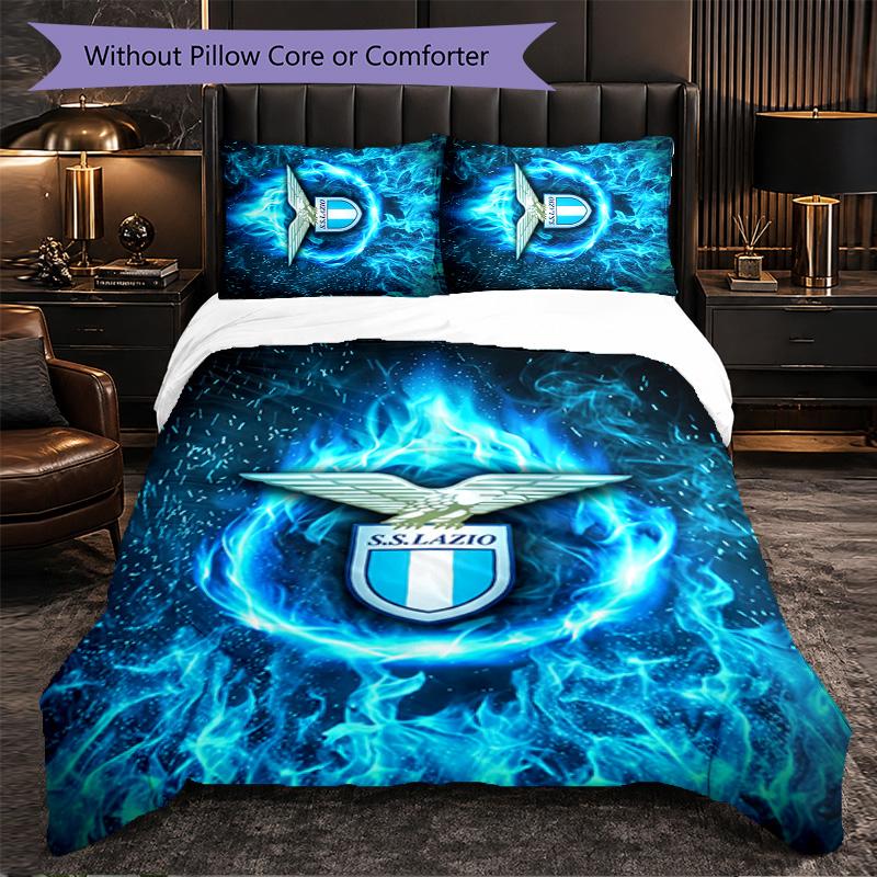Biancheria da letto a tema Lazio FC Set 3 Pezzi Copripiumino Biancheria da letto decorativa per camera da adolescente Decorazione per la casa