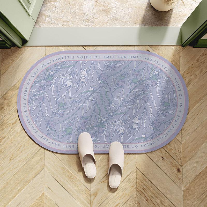 

Легкий роскошный европейский цветочный ванный коврик для пола с высокой впитываемостью, мягкий диатомовый коврик для туалета, коврик для пола, ковер для двери ванной 40X60cm 15.7X23.6in