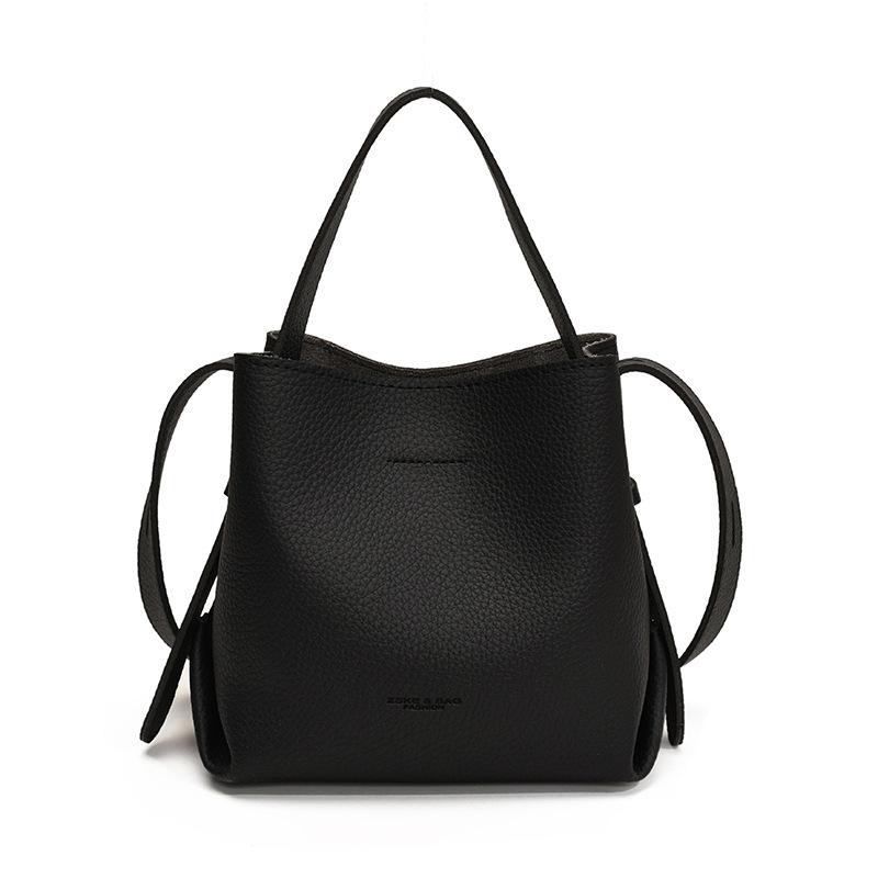 Texture fashionable and simple small bag women's new trendy bucket bag shoulder crossbody bag