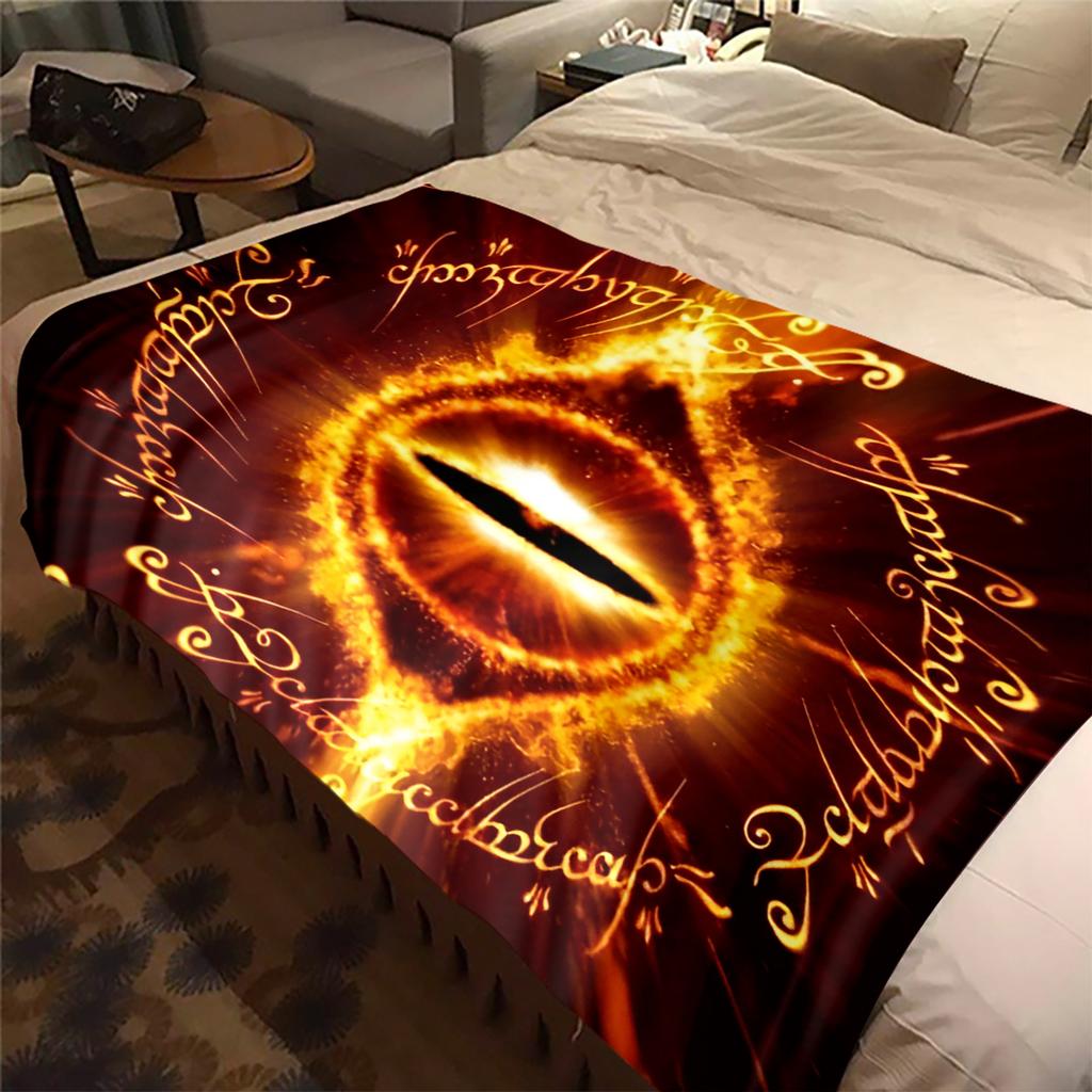 The Lord of the Rings Flannel Blanket Print, Warm Soft for Sofa Bed Chair, Perfect for Travel Picnic -HYQ27