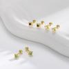 925 Sterling Silver Inlaid Zircon Star Screw Earrings for Women Fashionable Simple Temperament Silver Jewelry