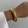 3 Styles Punk Vintage Wide Cuff Bangles Hip Hop Gold Silver Geometric Metal Spring Chunky Bangle Women Bracelets Jewelry