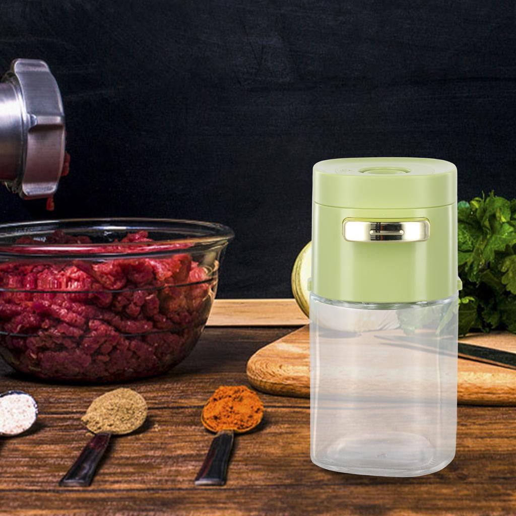Glass Salt Dispenser with Push Mechanism for Effortless Seasoning Control in Cooking Dust Proof Design for Freshness