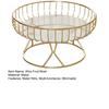 Yousheng Metal Wire Fruit Basket Round Mesh Fruit Bowl with Marble Texture Tray Modern Decorative Bread Snacks Serving Bowl for Kitchen Countertop