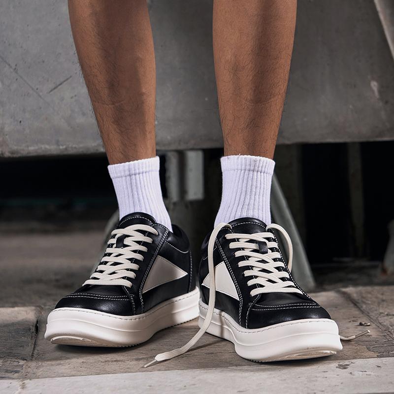 Fashion Men Elevator Casual Shoes Comfort Breathable Genuine Leather Height Increase Shoes Thick Sole Luxury Designer Flat Lift Sneakers