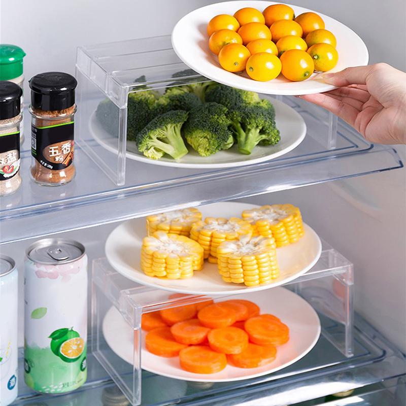 Storage Rack Transparent Layered Fruits Vegetables Space Save Refrigerator Shelf