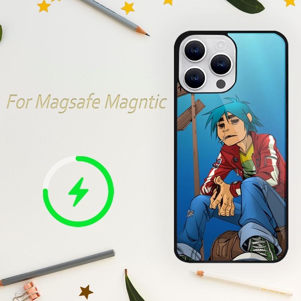 

Чехол для телефона Rock Band Gorillaz для iPhone 15 14 13 12 11 Plus Pro Max Magsafe с магнитной беспроводной зарядкой iPhone13mini