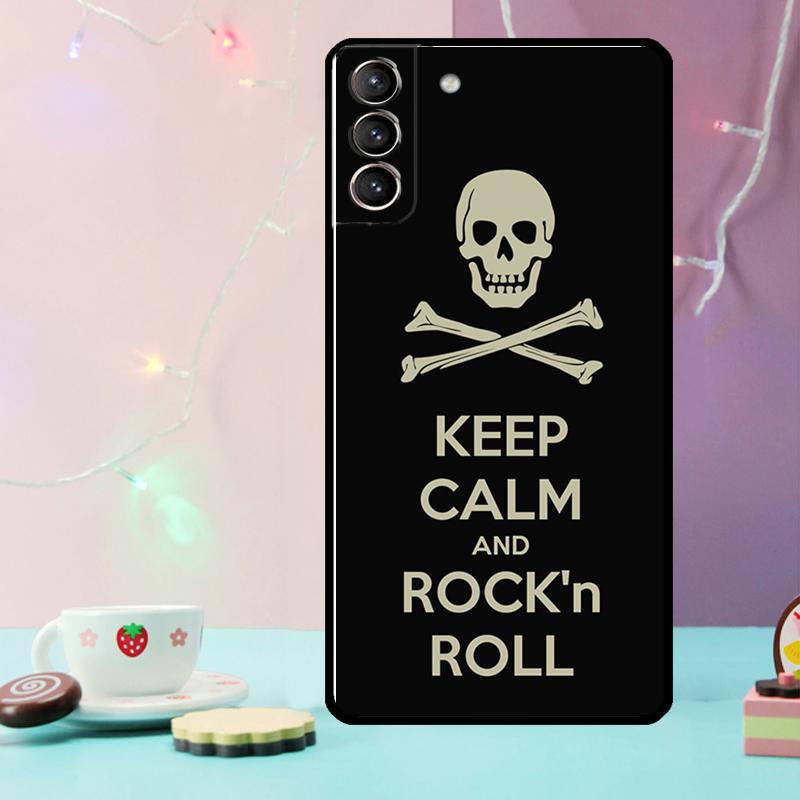 Rock Roll Skull Phone Case For Samsung Galaxy S25 Ultra S20 S21 S22 S23 S24 Plus S9 S10 S24 FE S25 FE Cover