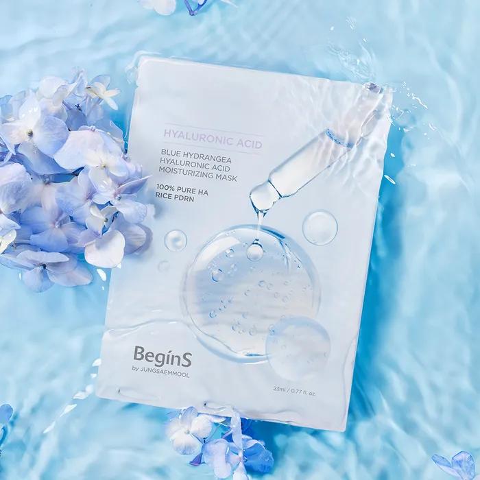 Begins by JUNG SAEM MOOL Blue Hydrangea Hyaluronic Acid Moisture Mask (5 Sheets)