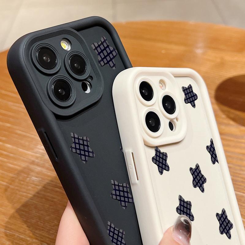 Plaid Pentagram Pattern Phone Case For iPhone 17 Air 16e 15 16 Pro Max 14 16 Plus 13 12 Pro Max 11 Soft TPU Silicone Back Cover
