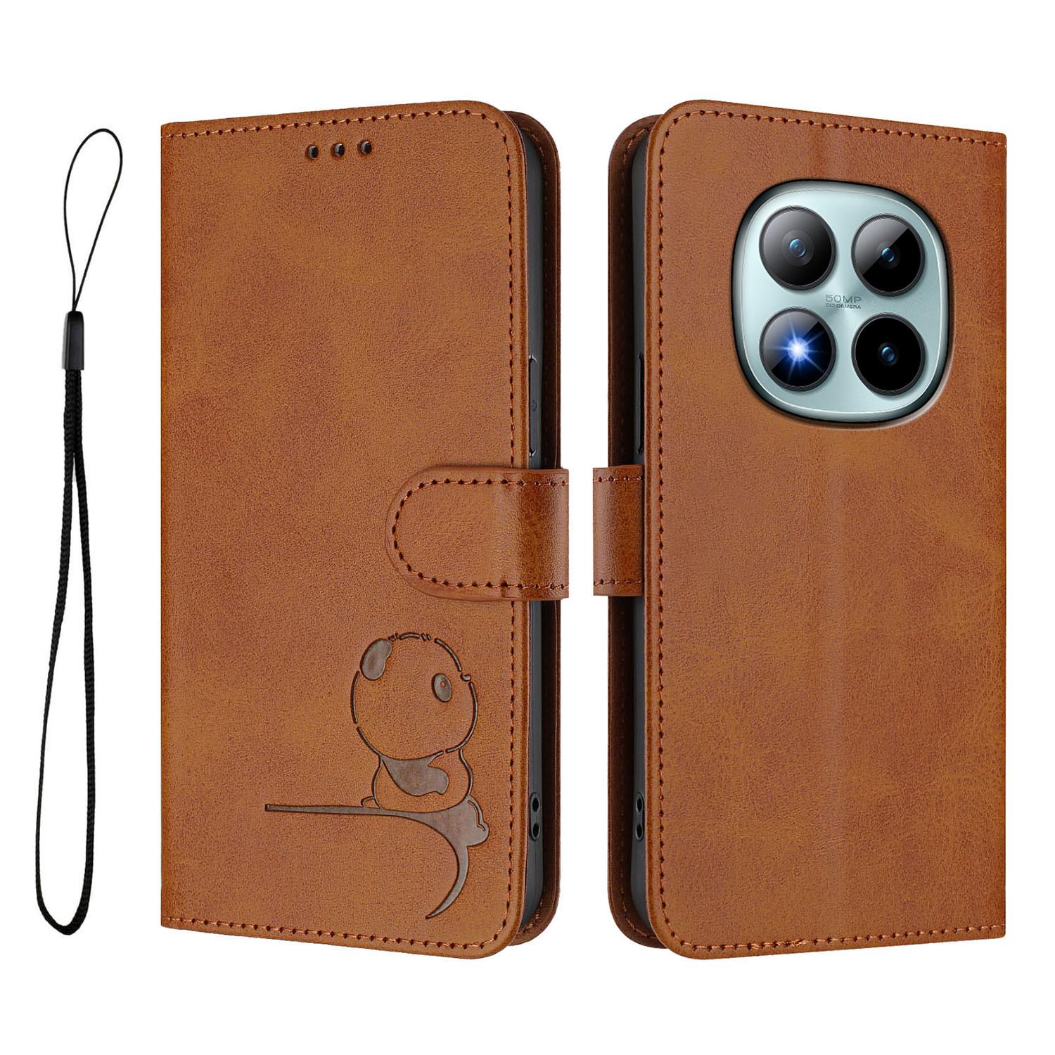 

Для Xiaomi Poco M8 Pro 5G/Redmi Note 15 Pro+ 5G (Глобальний) Чохол Panda Imprint Гаманець з блокуванням RFID Шкіряний чохол для телефону з ремінцем на зап ястя