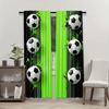 Set Of 2 Sporty Soccer Ball Printed Curtains Designed Quality Material Ideal Sports Enthusiast Home Windo Curtain With Semi Sheer Polyester