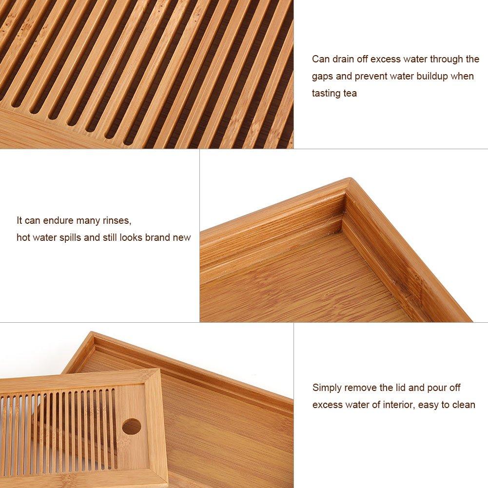 Acogedor Tea Tea Made of Stylish Tea Water Storage 27 14 3cm Tray, Plate, Board, Bamboo, Utensils, Type,