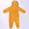 Polargelber Welsoft-Jumpsuit mit Löwenplüsch und Kapuze
