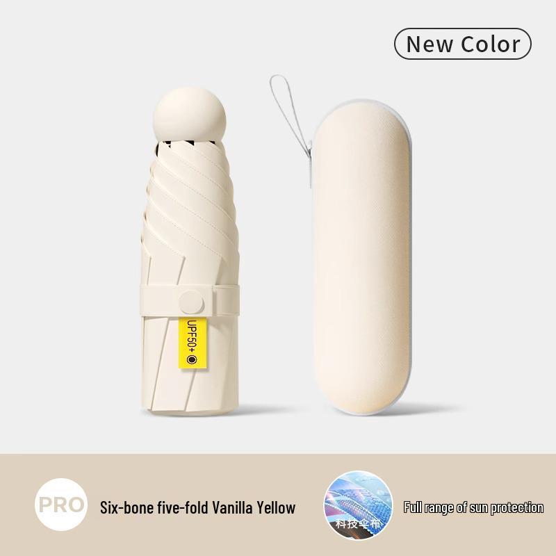 Mini Five-Fold UV Protection Sunscreen Umbrella: Portable and Dual-Use for Sun and Rain, Women's Sunshade Umbrella