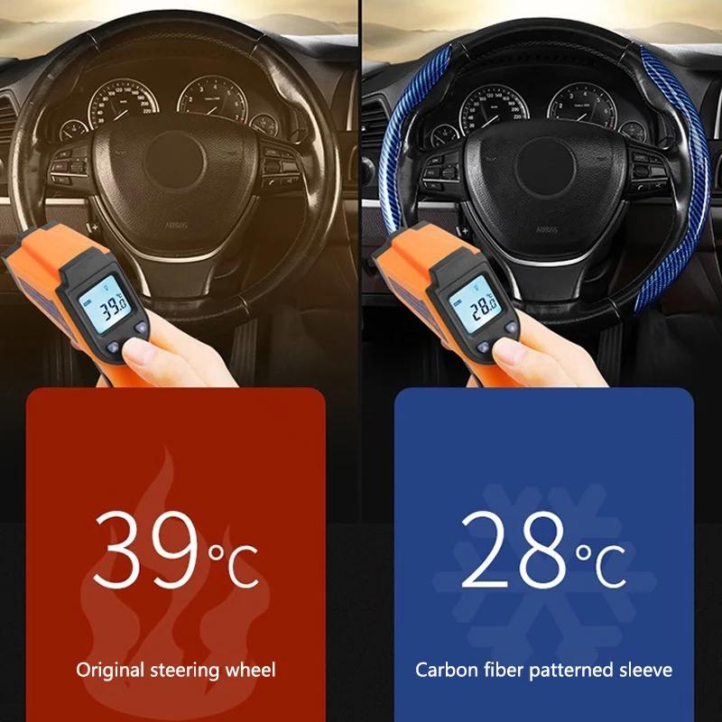 Neuer 2026 Autoaufkleber Ford Neuer 2025 Heißes Neues Kohlefaser Auto Lenkradabdeckung Rutschfeste Schutzhüllen Für Mustang Ford Fie