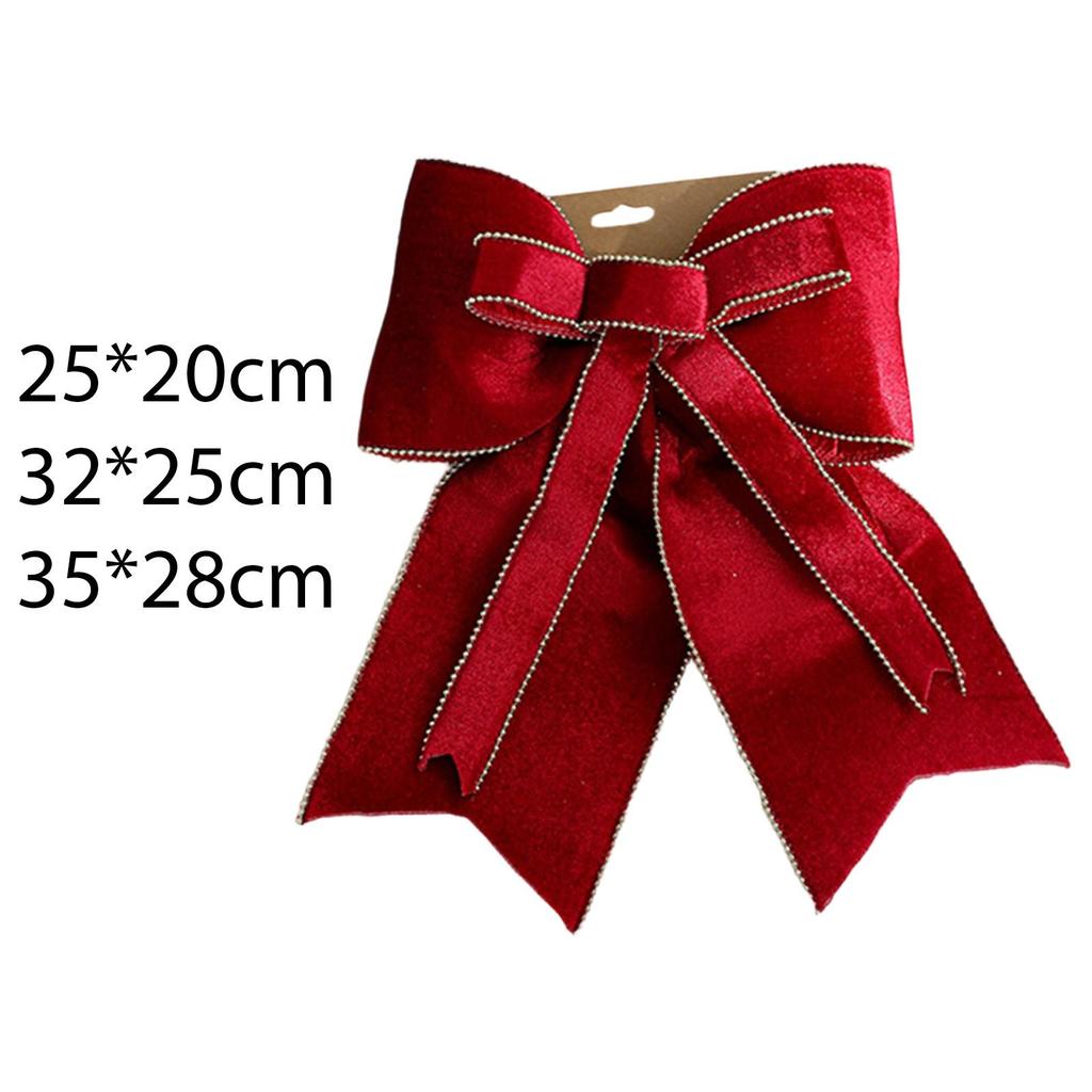 Red Christmas Bow Pendant Photo Props Bow Hanging Ornament Christmas Tree Hanging Decoration for Wall Living Room Scene Layout