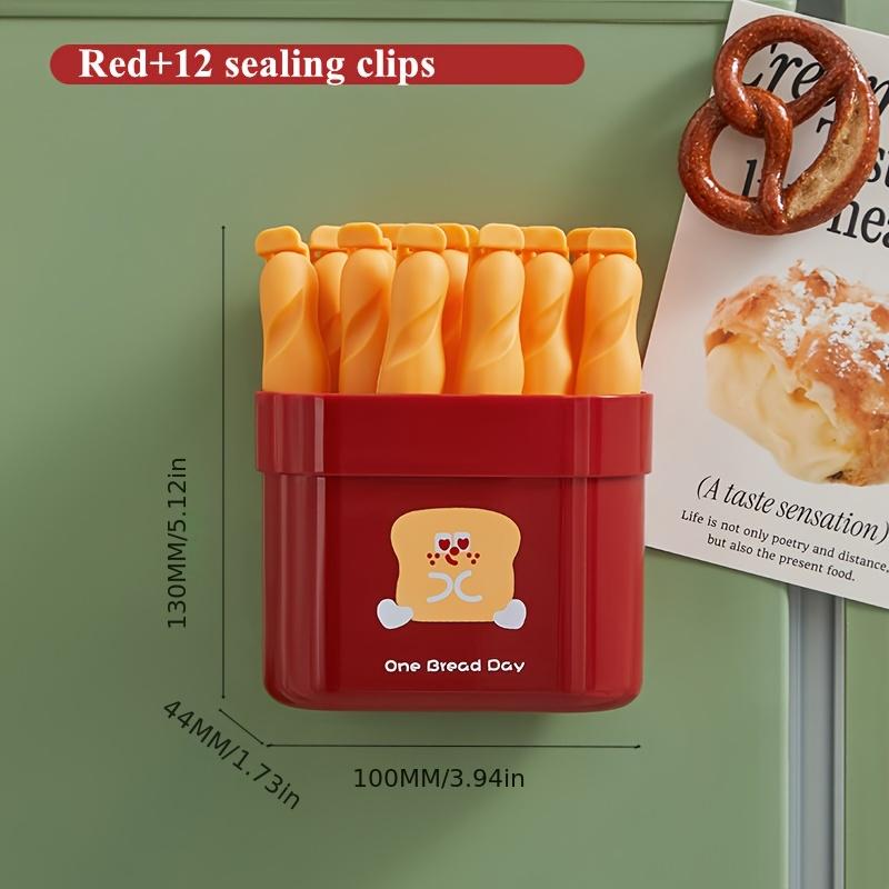 

Magnetic Food Storage Clips with Airtight Seal-Magnetic Base&Refrigerator Stickers,Fridge Organizer,Ideal for Kitchen Storage
