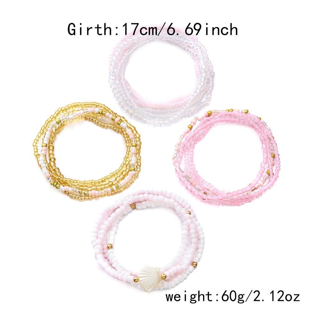 Boho Mermaidcore Muschel Samenperlen Armband Set für Damen Ästhetische Stapelbare Armbänder Handgefertigt Sommer Strand Muschel Schmuck Geschenk