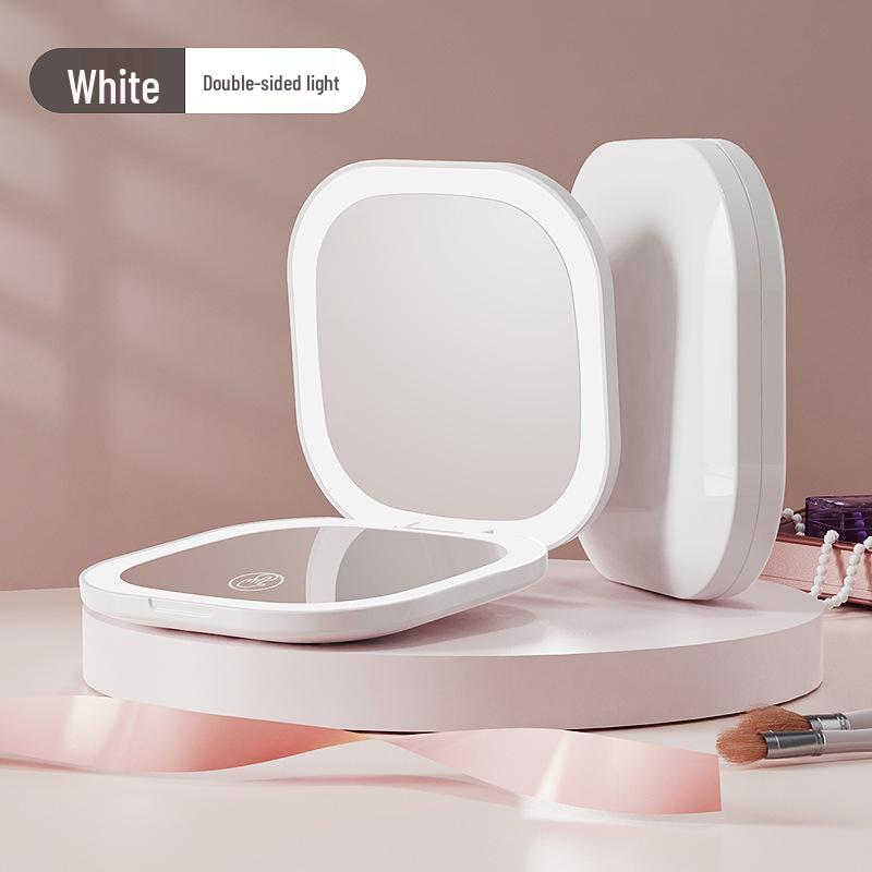 LED Foldable Double-Sided Makeup Mirror with USB Charging