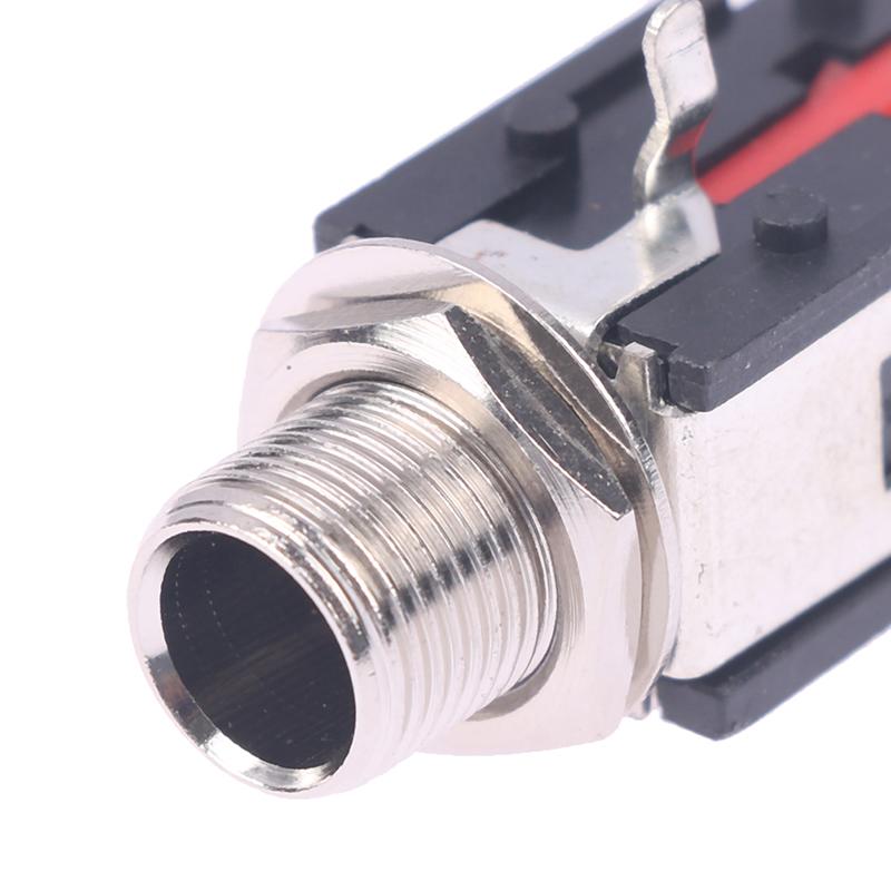 2Pcs 6.35Mm Audio Jack 3Pin Stereo Audio Socket Microphone Welding Line