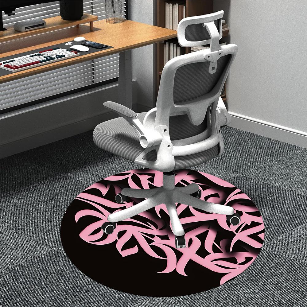 

1pc Floral Pattern Office Round Area Rug, Indoor Mat Suitable ForOffice, Under Office Chairs Bedroom Living Room Home Decor, Room Decot262 80cm by 80cm