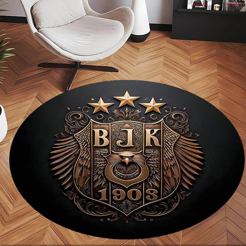 Bjk Fc (1) Round Office Rug Decorative Floor Rug for Office Bedroom Living Room and Home Space