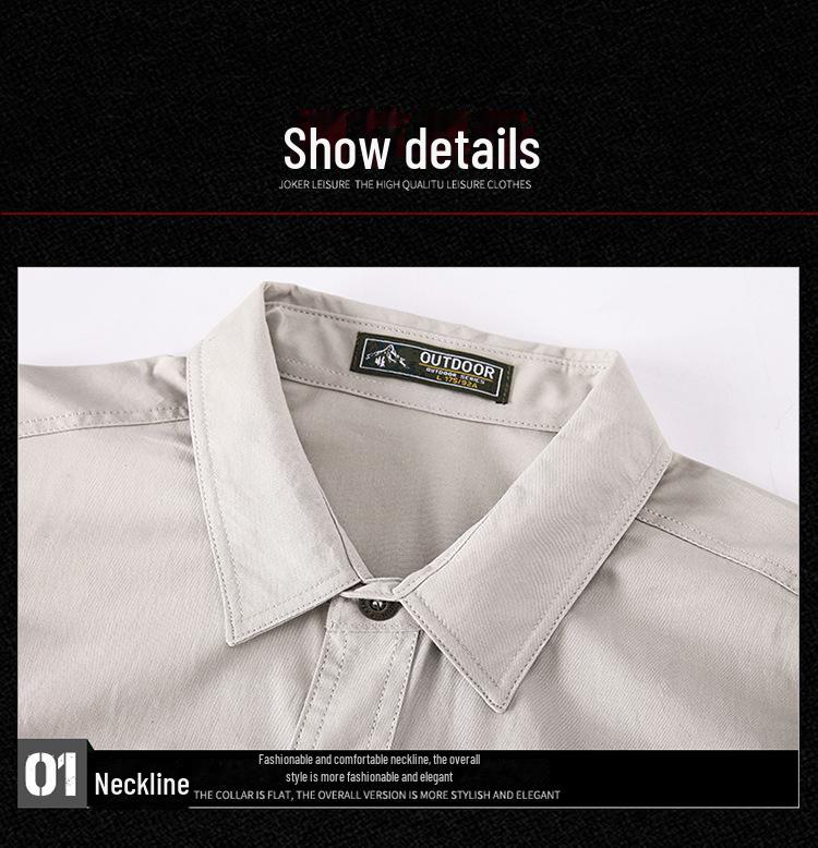 Men's Long Sleeve Cotton Shirt: 2024 Spring & Autumn Casual Loose Outdoor Workwear Jacket