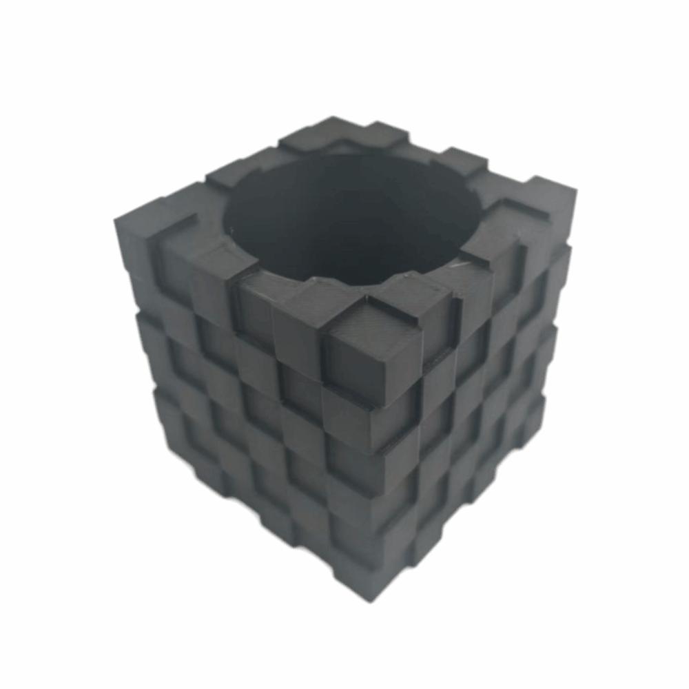 Building Block Style Cube Flower Pot Creative Home Decoration Succulent Plant Pot Office Desk чёрный