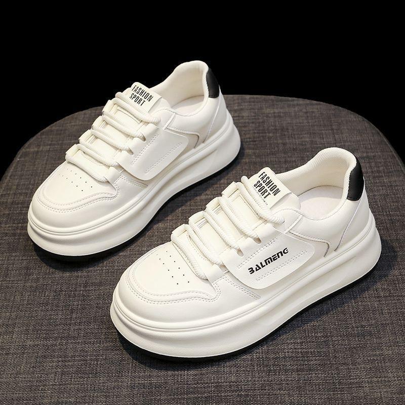 

Versatile platform white shoes women s small height increase sports board shoes spring 2025 new popular women s shoes 40 чёрный