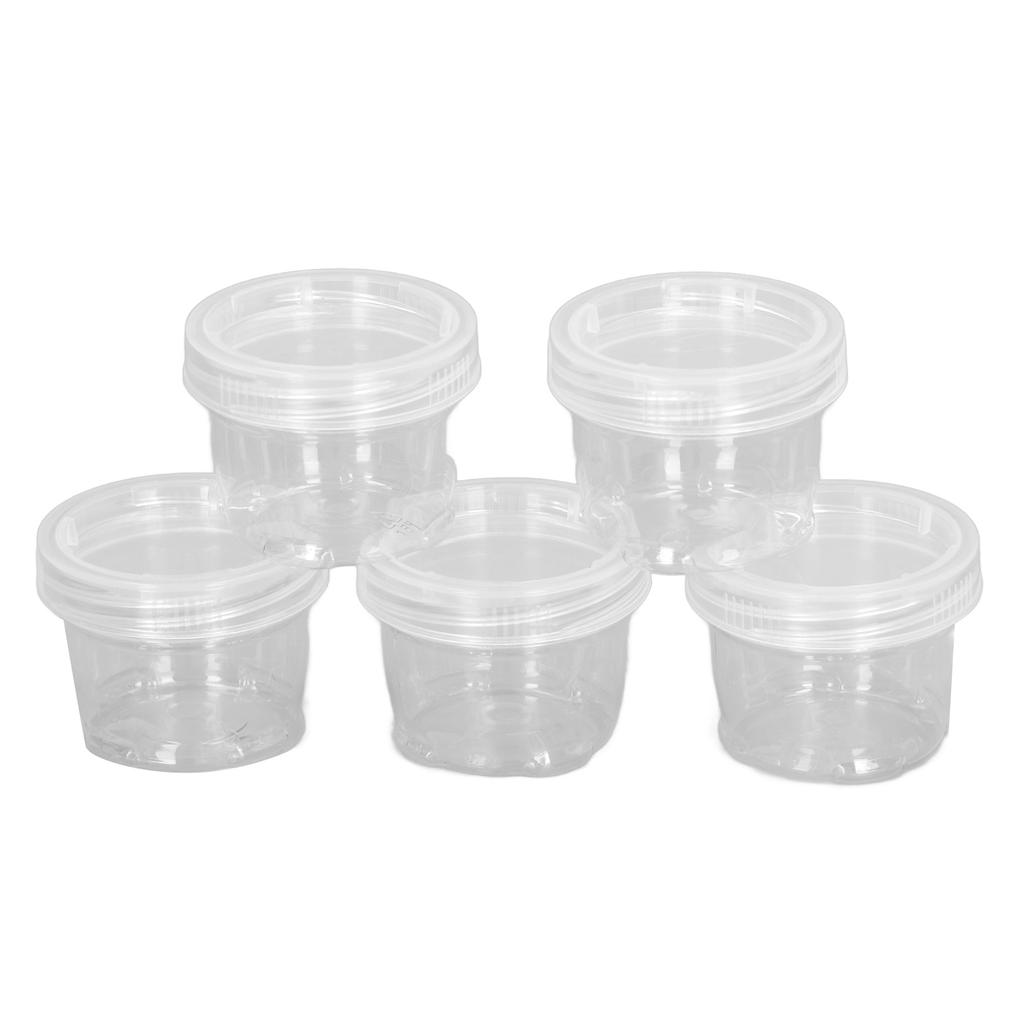 5PCS Camping Spice Box Food Grade PET Portable Clear Seasoning Holders Spice Dispenser for Outdoor Picnic BBQ 40ml White