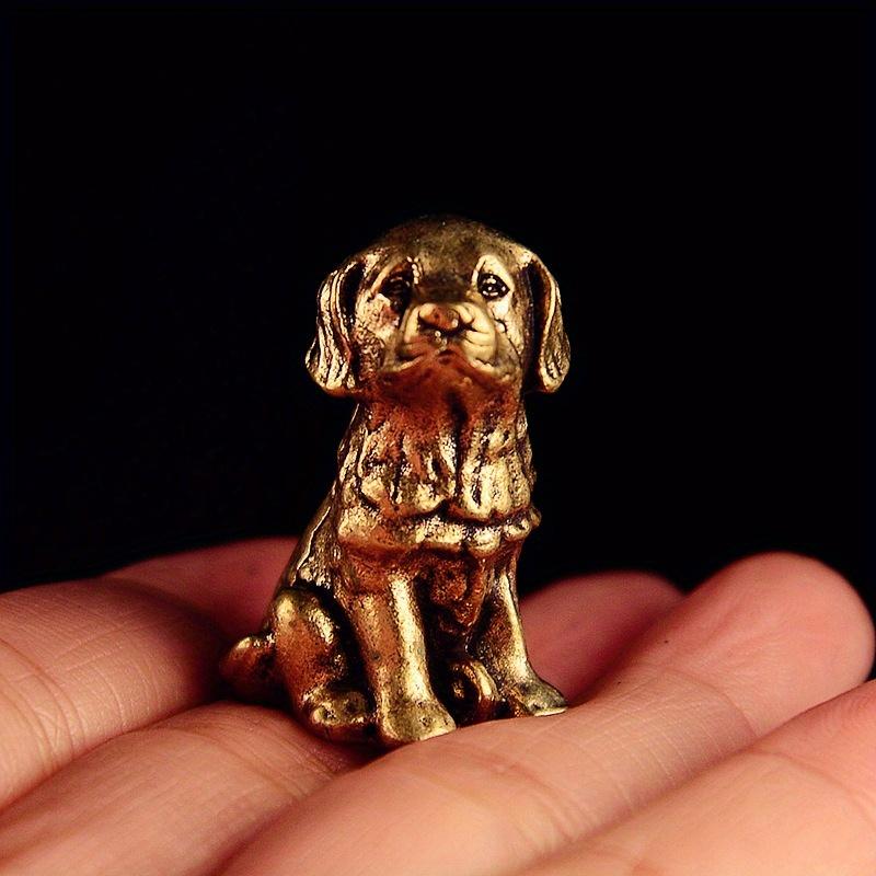 

1 шт. Латунные украшения Процветающая латунная собака Персонализированные Винтажные Цельные Зодиакальные украшения Собака Чайный сувенир Настольные украшения Декор