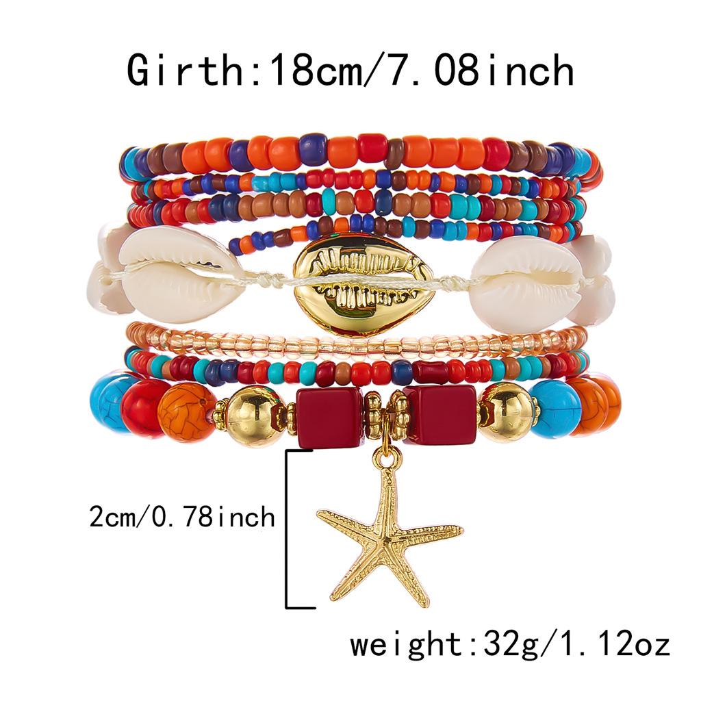 Women s Bohemian Bracelets New Layered Beaded Shell Bracelets Creative Design Beach Jewelry 1