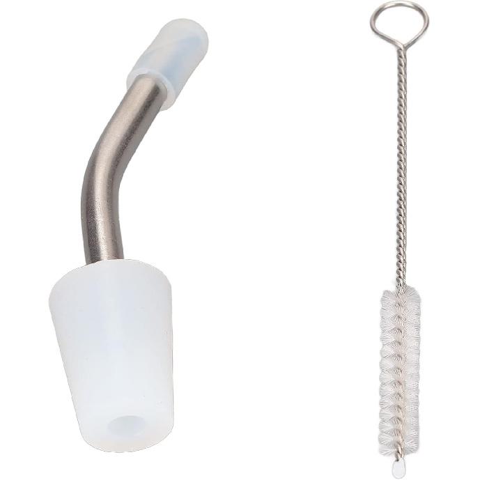 Stainless Steel Extended Kettle Spout with 10cm Brush, Coffee Kettle Spout for Home Kitchen Outdoor Use