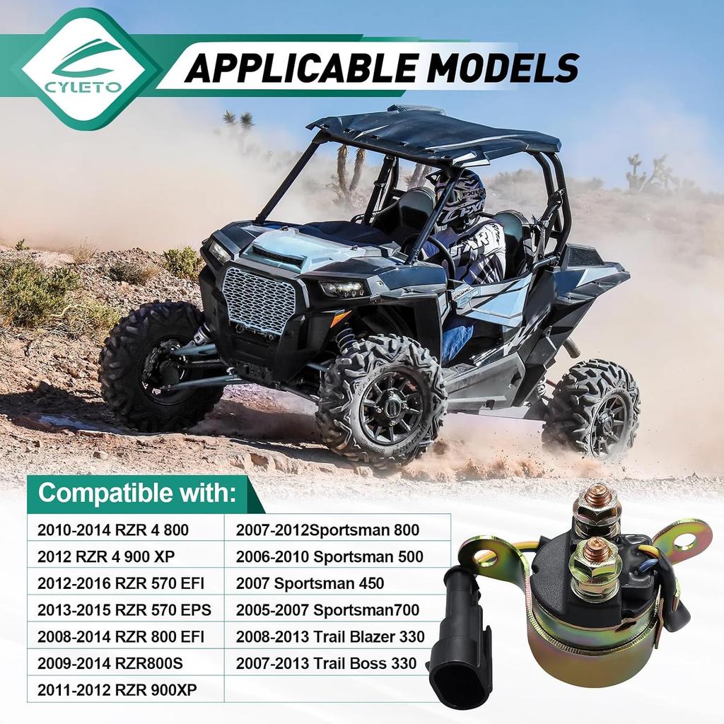Starter Solenoid Relay for Polaris Ranger 400 500 570 700 800 Sportsman 500 700 800 RZR 4 S XP 570 800 900 Hawkeye Trailboss Replace 4010947 4012001
