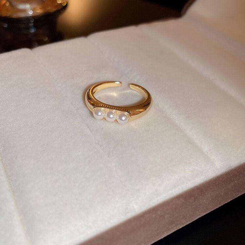 Freshwater Pearl Bodhi Splicing Elastic Ring Baroque Personalized Index Finger Ring Fashion Girlfriend Versatile Jewelry Wholesale
