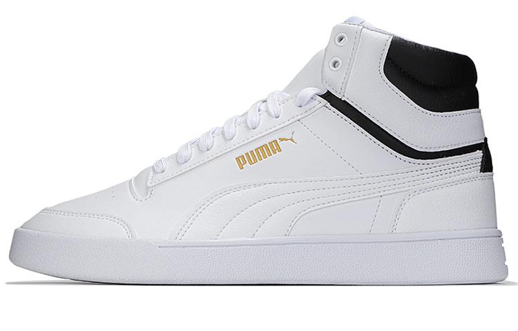 Puma Shuffle Mid  White Black Gold  35.5