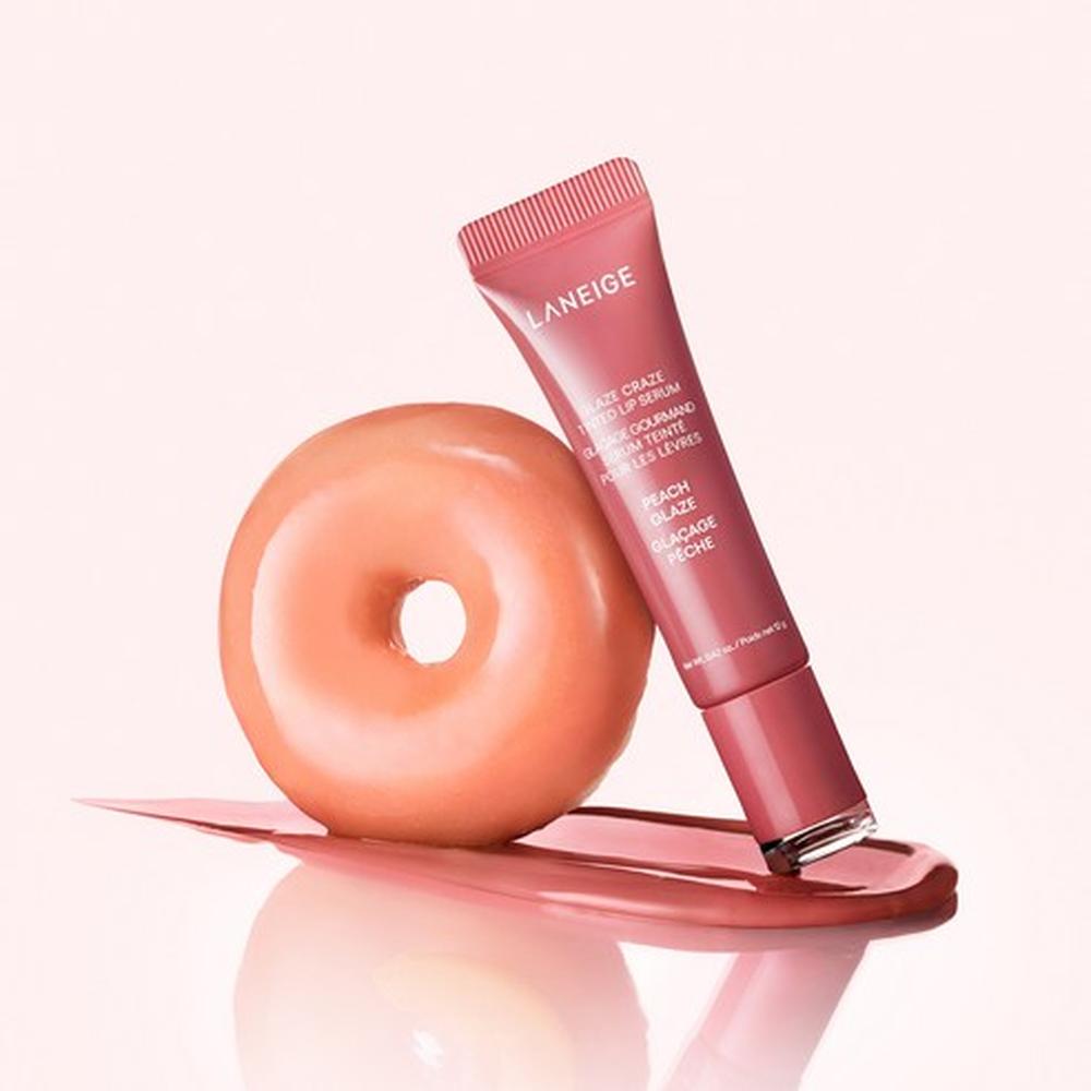 LANEIGE Glaze Craze Tinted Lip Serum 12g - Peach Glaze - Hydrating Glossy Lip Care, Korean