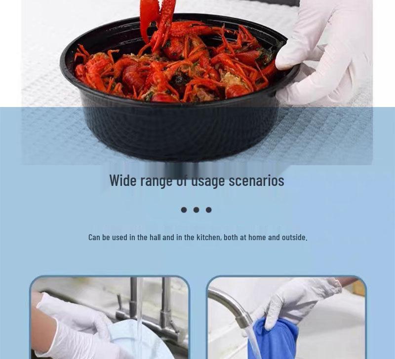 Disposable Nitrile Gloves: Oil-Resistant, Powder-Free for Labs, Food Processing, Household, Tattoo & Electronics