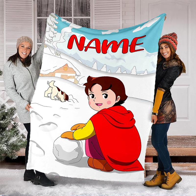 Personalized Custom Name Blanket - Heidi Print Design,Blanket for Sofa,Bed,Travel,Camping - Soft and Warm, Great Gift