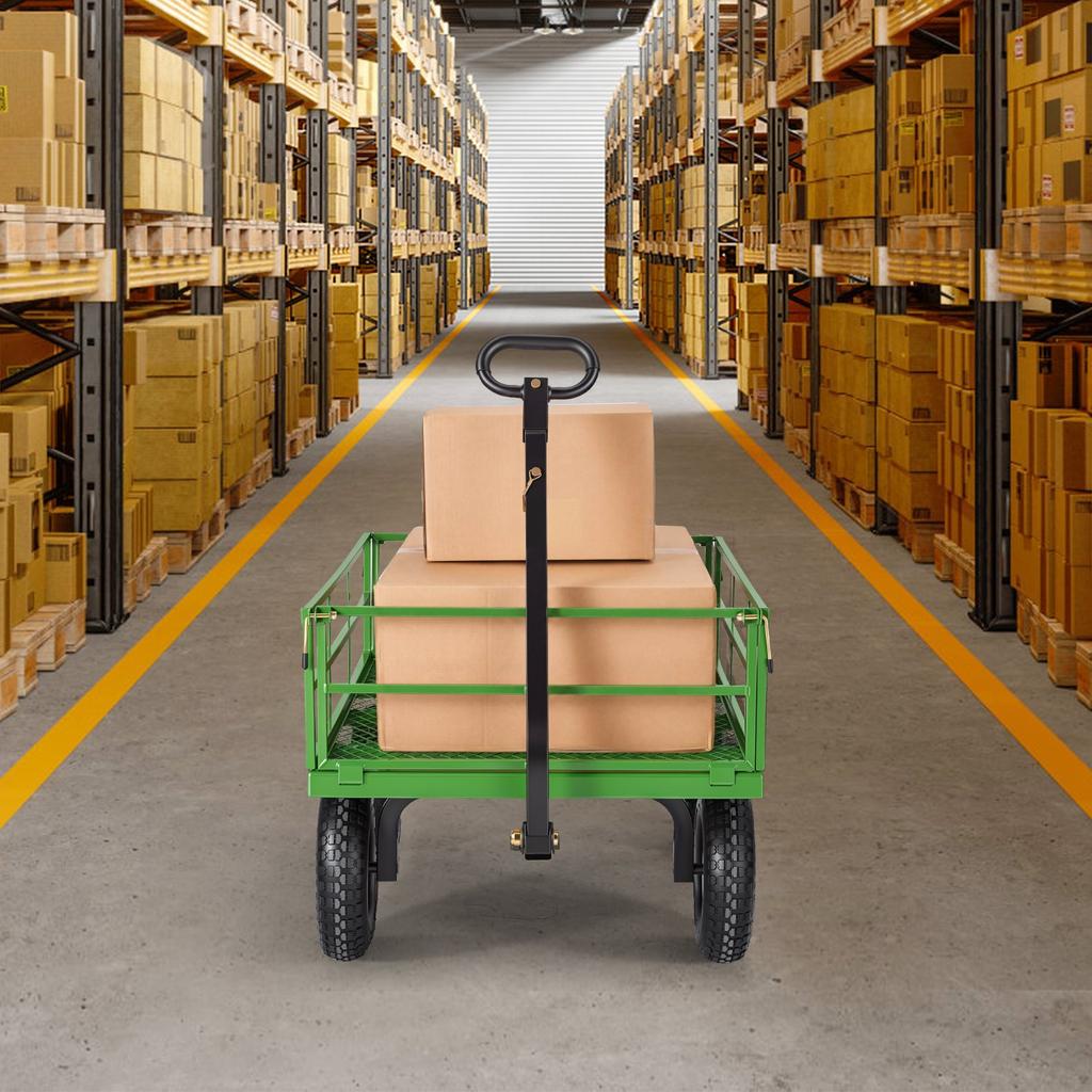 VEVOR Steel Garden Cart, 544 Kg Heavy Duty Pullable Garden Wagon Yard Cart