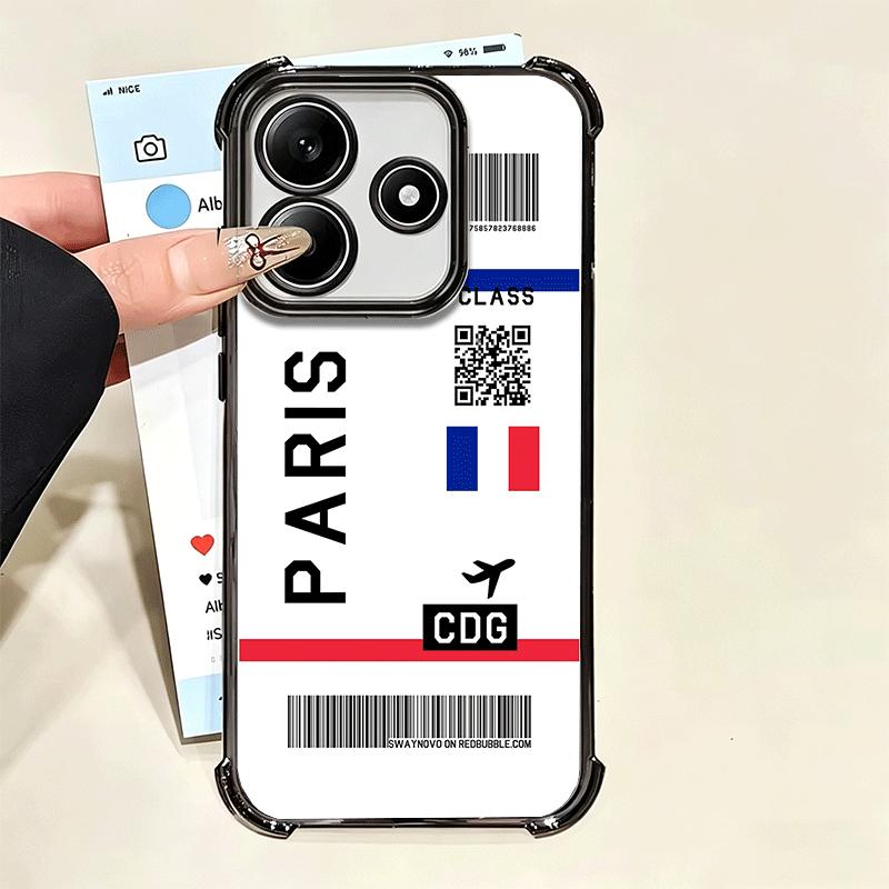 Travel Air Ticket Label Soft Phone Case For Xiaomi Poco X7 X8 Pro Max X6 X5 X3 F8 Ultra F7 M8 M7 M5S Redmi 15C 15A 15 14C 13C 12