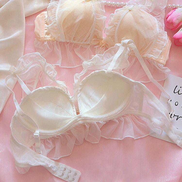 Girls Lace Bras Backless Wireless Underwear Sweat Push Up Bras For Women Simple Small Breast Bras
