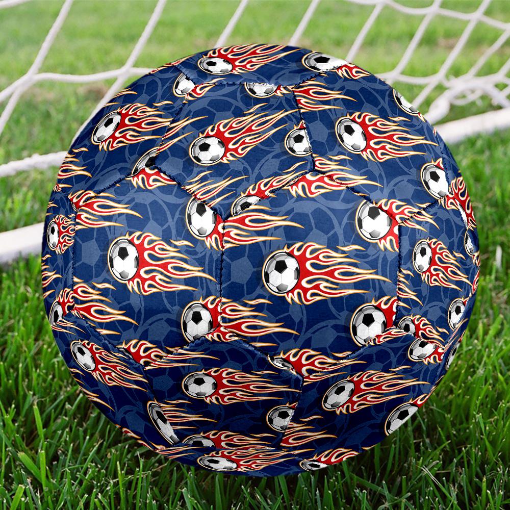 1pc Soccer Ball Flames Soccer Ball Size 5 Football Machine Sewn Indoor/Outdoor Universal Football Q95 Size 5