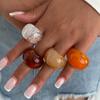 Ingemark Creative Irregular Smooth Resin Rings for Women New Trend Boho Colorful Finger Rings Aesthetic Festival Party Jewelry