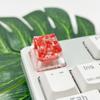 Translucent Dried Flower Keycaps OEM R4 Handmade Mechanical Keyboard Keycap Gypsophila Decoration Resin Keycap Cross Axis